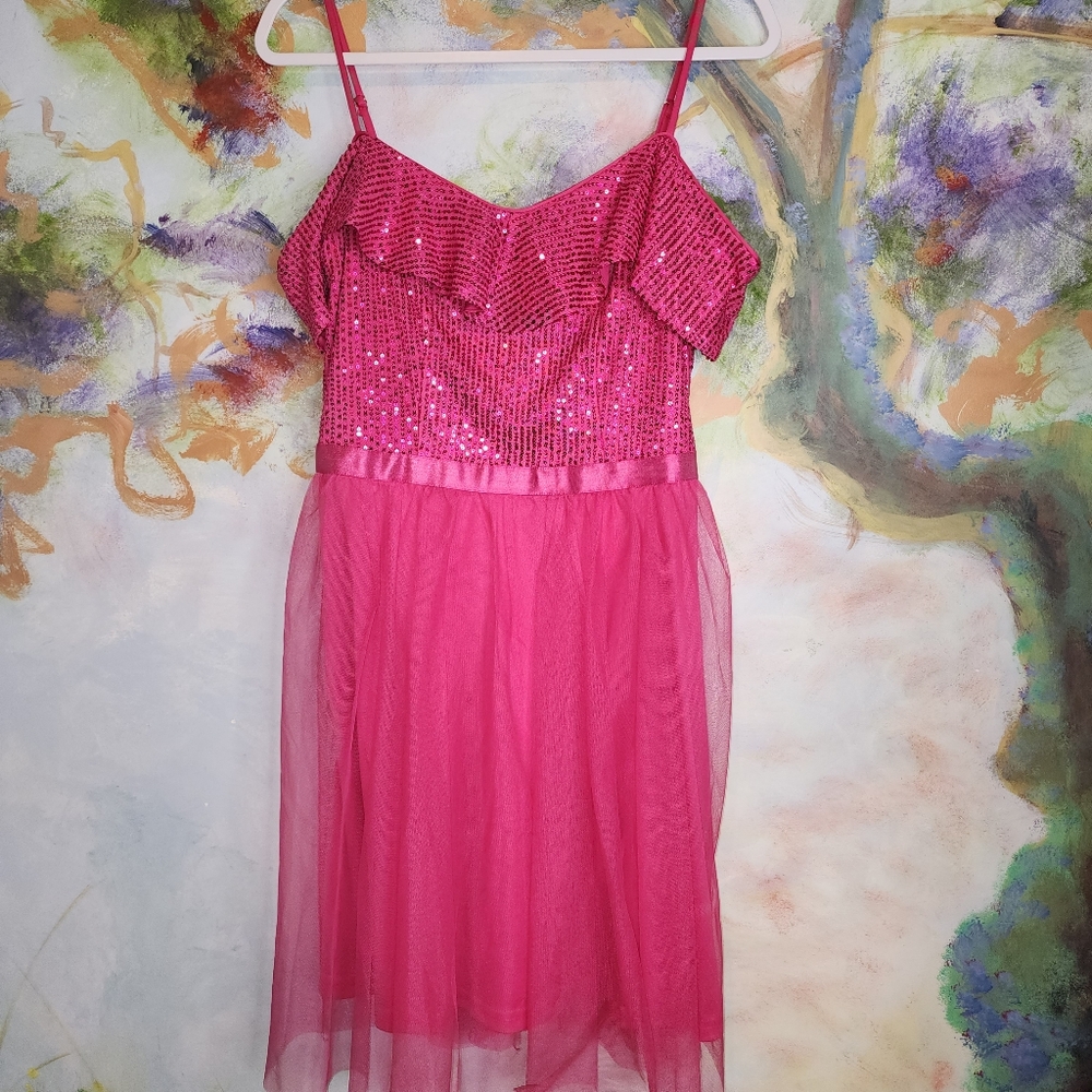 NWOT Wedtrend Sequin Off Shoulder W Adjustable Spagetti Straps with Tulle Skirt - Picture 9 of 9